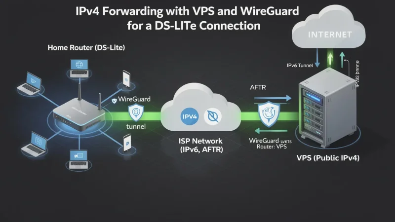 Featured image for post: IPv4 Forwarding with VPS for a DS-Lite Connection