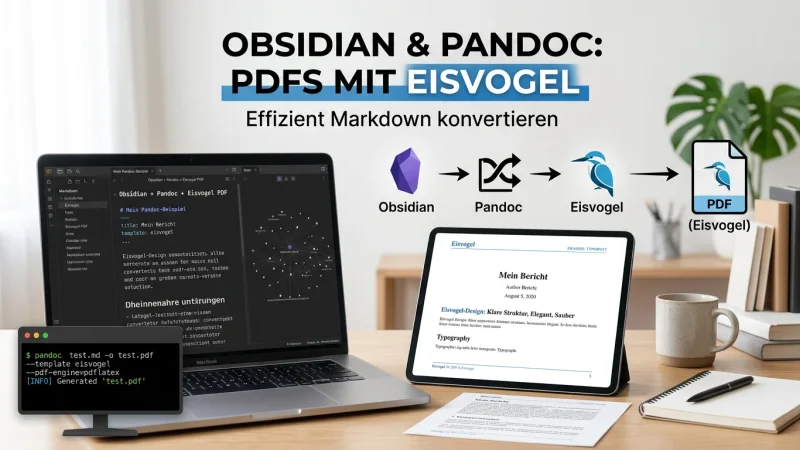 Featured image for post: Obsidian und Pandoc: PDFs mit Eisvogel erstellen